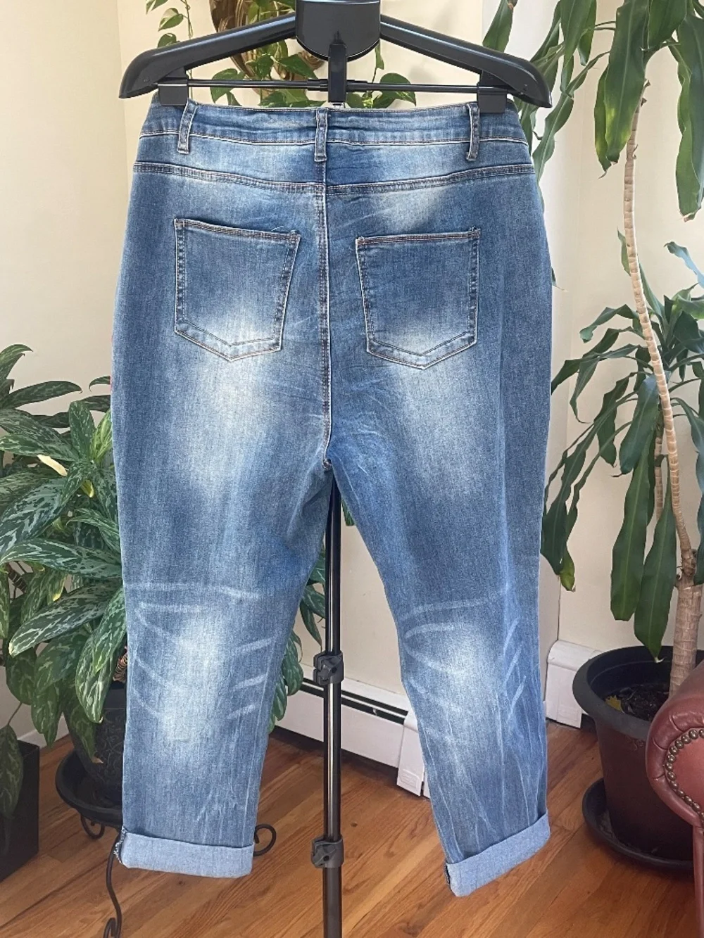 Indigo Rein Skinny Women's Embroidered Floral Blue Jeans